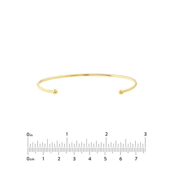 Cuff Bangle with Beaded Ends