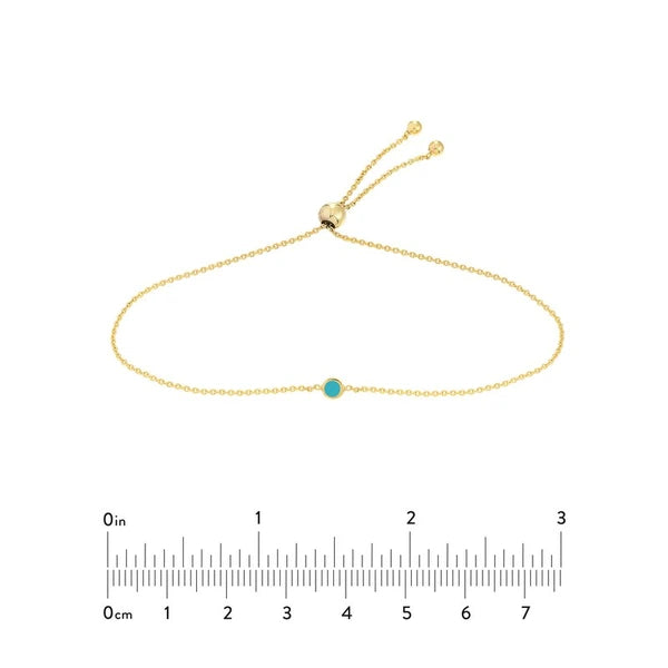 Mini Turquoise EN/Amel Bezel Bolo Bracelet