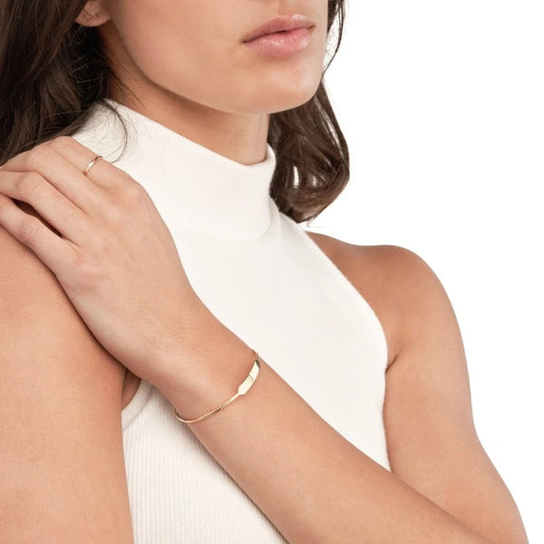 Engravable ID Cuff Bangle with Beaded Ends