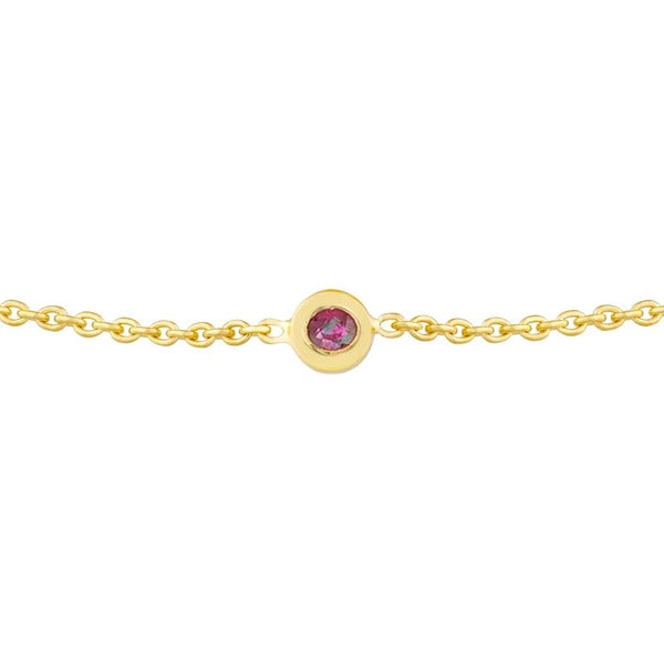 Mini Ruby Bezel Bolo Bracelet