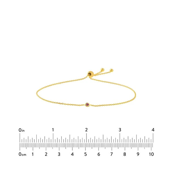 Mini Ruby Bezel Bolo Bracelet