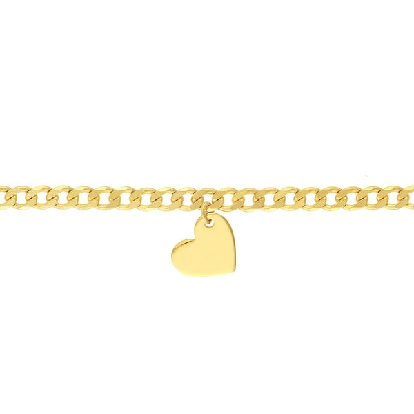 Heart Drop on Open Curb Chain Choker