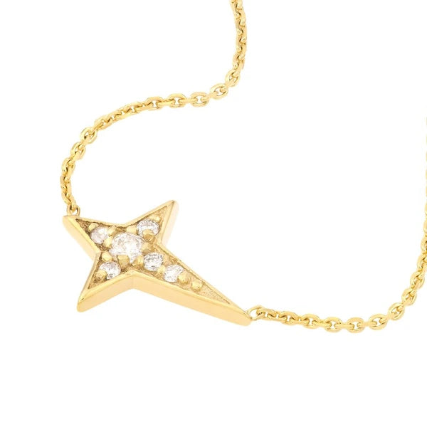 Diamond Tapered Cross Adjustable Necklace