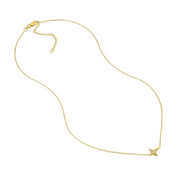 Diamond Tapered Cross Adjustable Necklace
