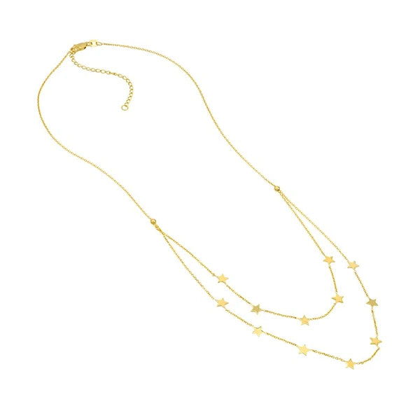 Double Strand Star Station Adj. Necklace