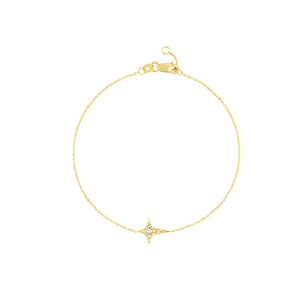 Diamond Tapered Cross Adjustable Bracelet