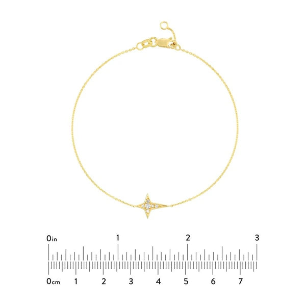 Diamond Tapered Cross Adjustable Bracelet