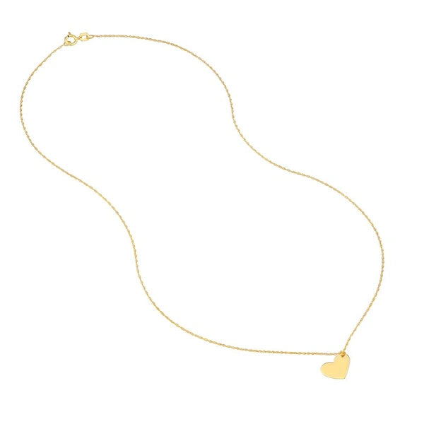 Flat Tilted Heart Engravable Necklace