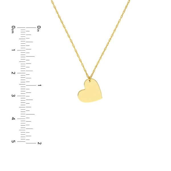 Flat Tilted Heart Engravable Necklace