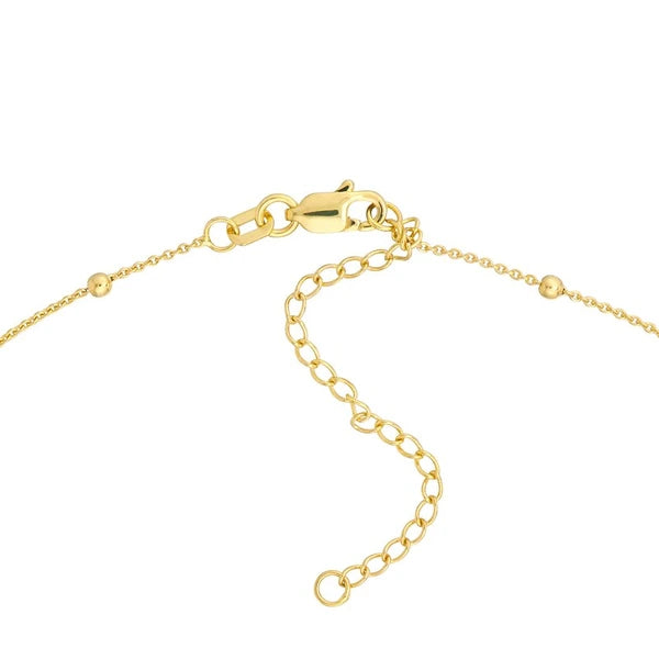 Diamond Oval Plate with Bead Frame Necklace