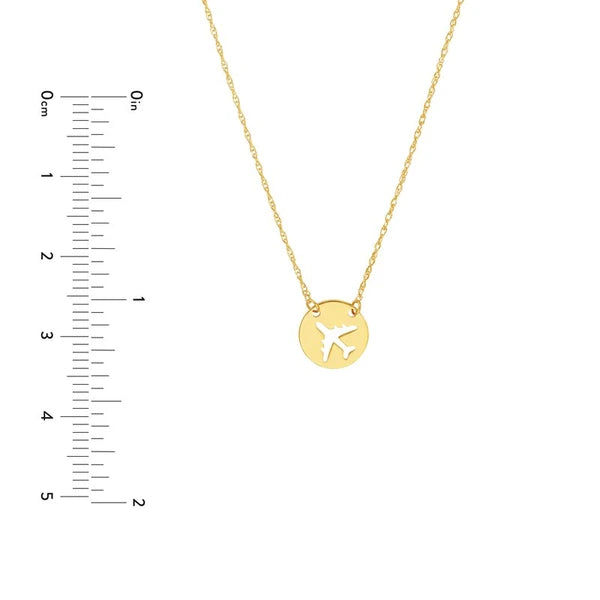 So You Cutout Airplane Mini Disc Adjustable Necklace