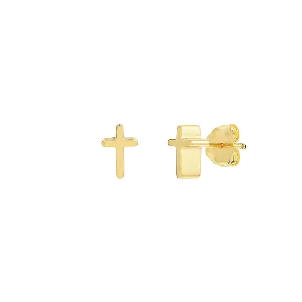 Cross Profile Stud Earrings