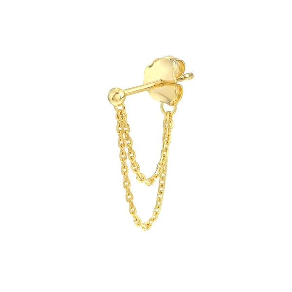 Draped Double Chain Front-to-Back Earrings