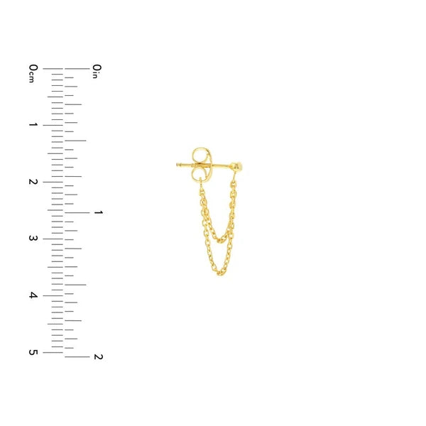 Draped Double Chain Front-to-Back Earrings