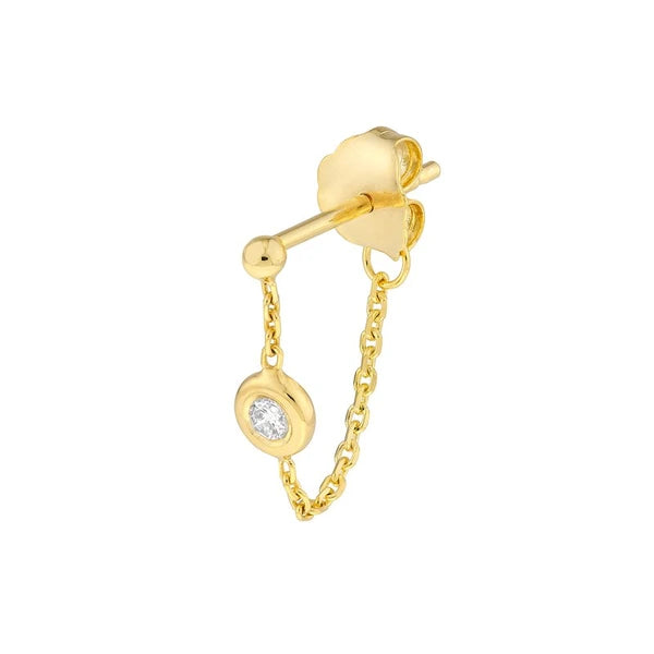 1/20tcw Diamond Chain Huggie Earrings