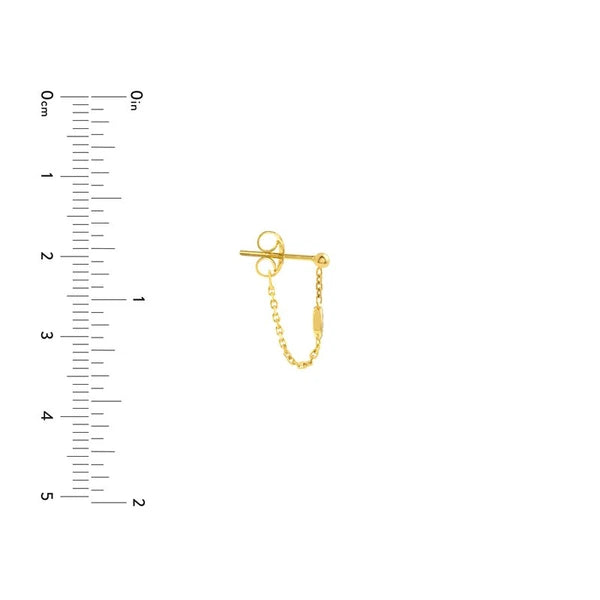 1/20tcw Diamond Chain Huggie Earrings