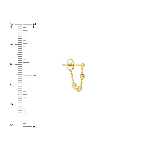 Beaded Chain Huggie Earrings