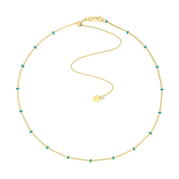 Turq EN/Amel Stations Saturn Chain Choker