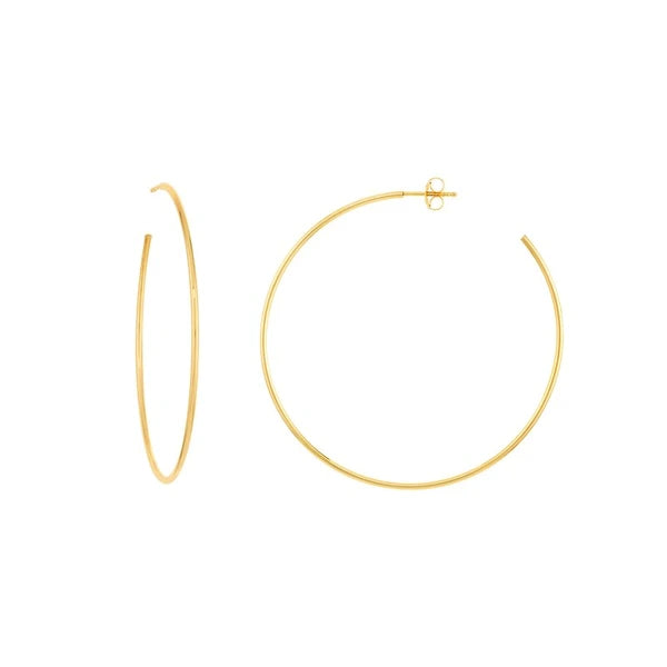 50mm x 1.2mm Hoop Post Earrings