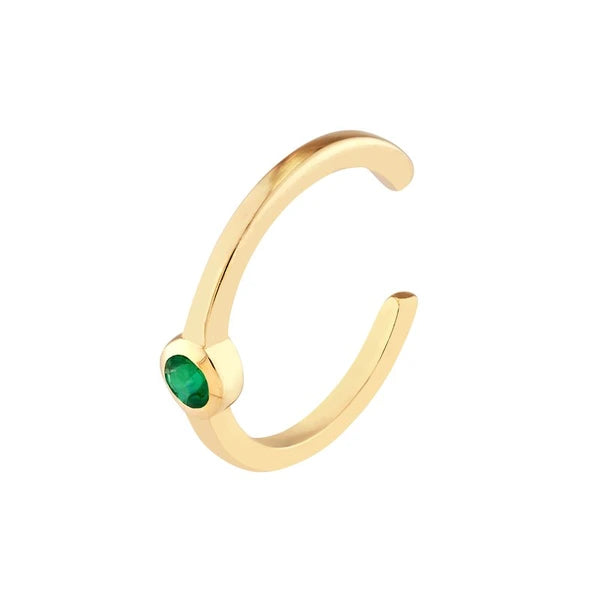 2.0mm Emerald Bezel Earring Cuffs