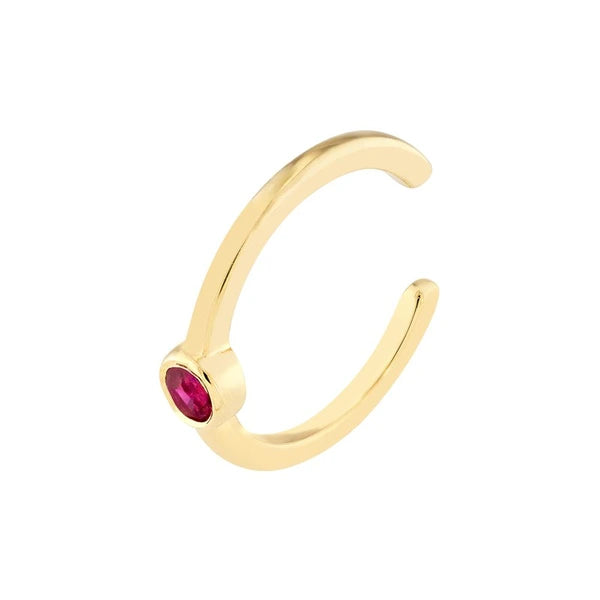 Ruby Bezel Earring Cuffs