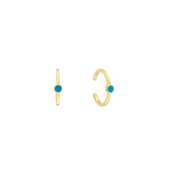 Turquoise EN/Amel Bezel Earring Cuffs