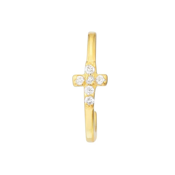 1/20tcw Diamond Cross Earring Cuffs