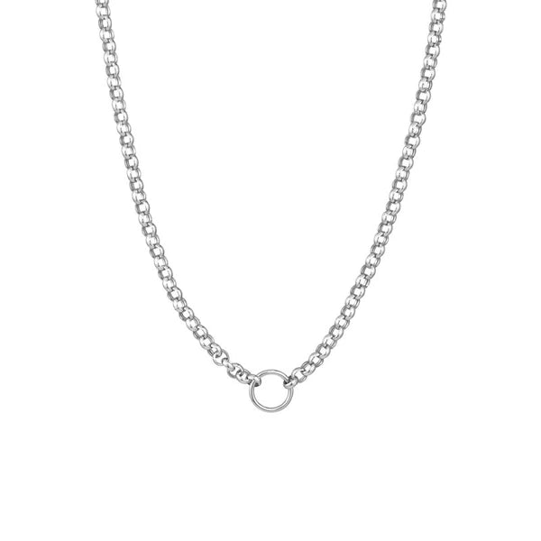 Charm-Ready Hollow Rolo Chain Necklace