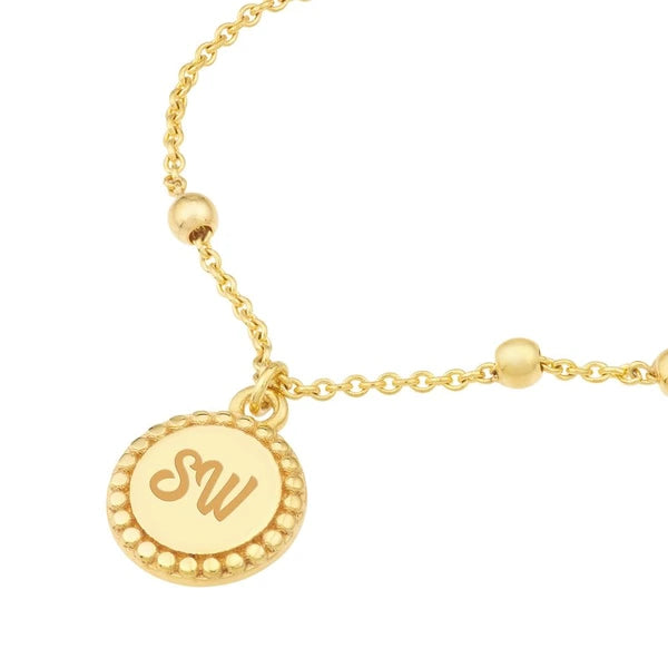 Circle Plate with Bead Frame Necklace