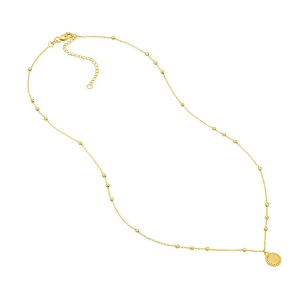 Circle Plate with Bead Frame Necklace
