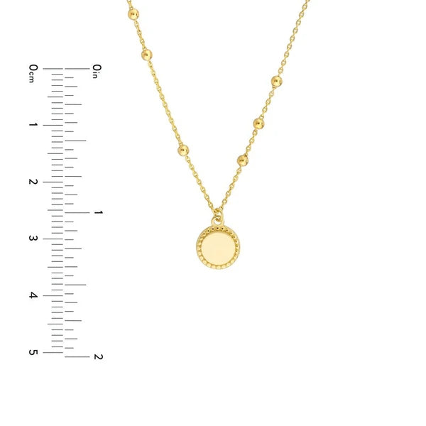 Circle Plate with Bead Frame Necklace