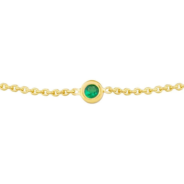 Mini Emerald Bezel Bolo Bracelet
