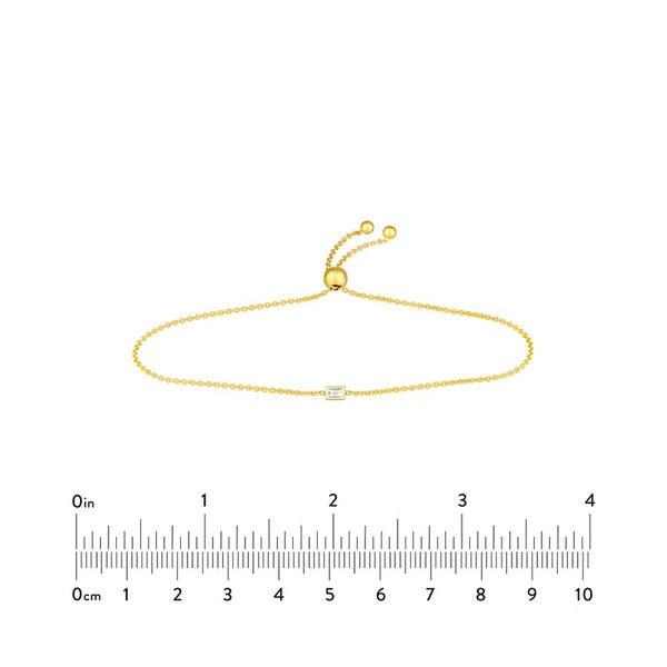 Mini Baguette Diamond Bolo Bracelet