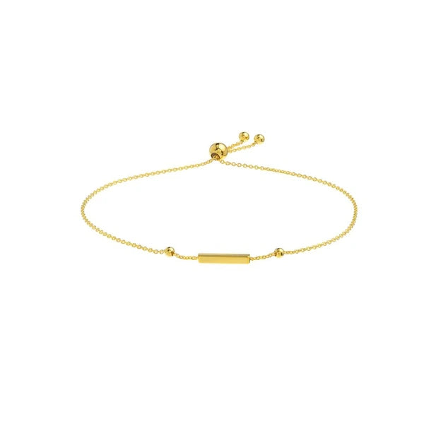 Mini Sliding Bar and Bead Bolo Bracelet