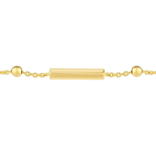 Mini Sliding Bar and Bead Bolo Bracelet