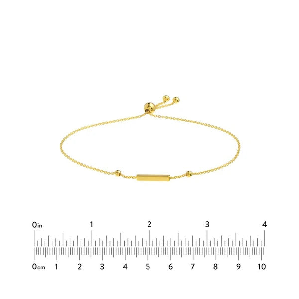 Mini Sliding Bar and Bead Bolo Bracelet