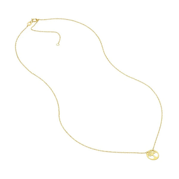 So You Cutout Tree of Life Disc Adj Necklace