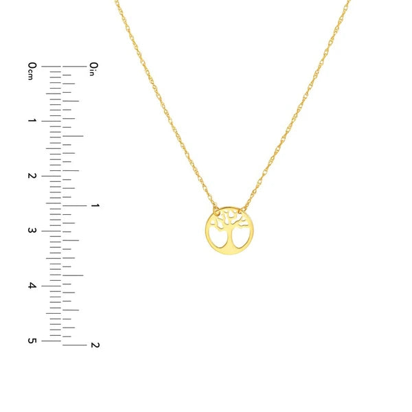 So You Cutout Tree of Life Disc Adj Necklace