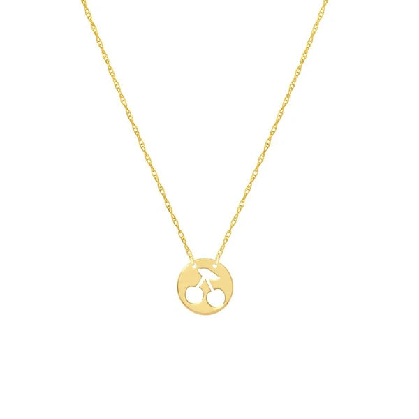 So You Cutout Cherry Mini Disk Adj Necklace