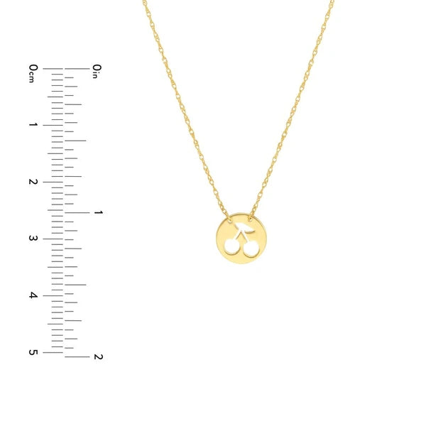 So You Cutout Cherry Mini Disk Adj Necklace