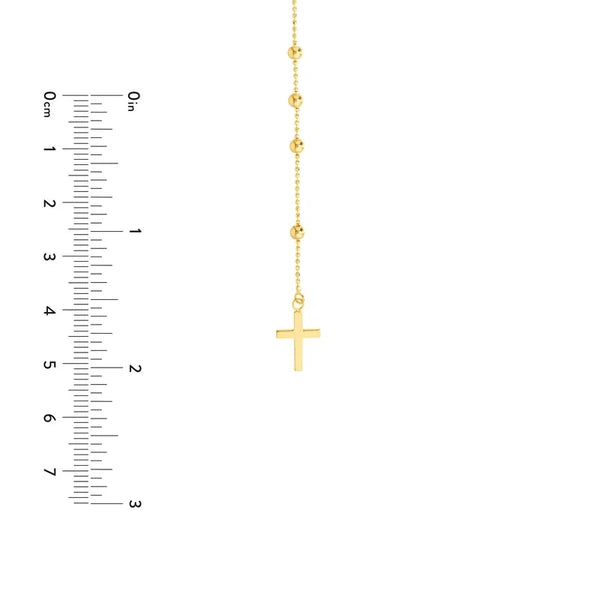 Virgin Mary with Cross Beaded Y-Necklace