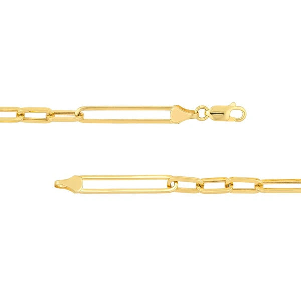 3+1 Hollow Paper Clip Chain with Lobster Lock