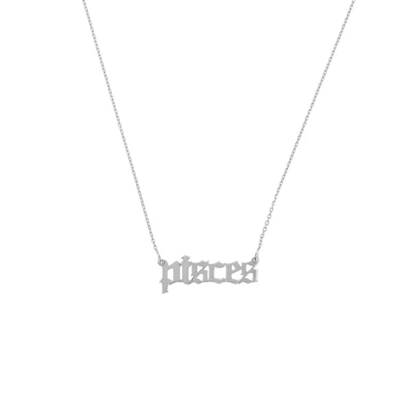 Gothic Pisces N/Ameplate Necklace