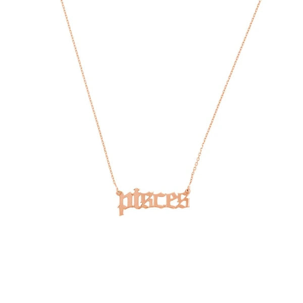 Gothic Pisces N/Ameplate Necklace