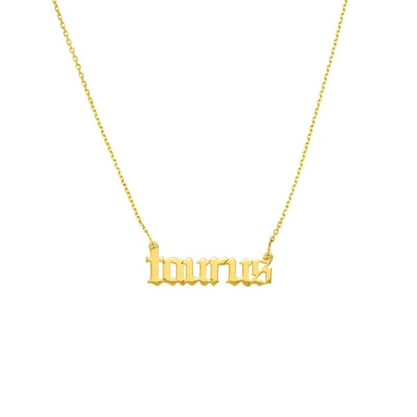Gothic Taurus N/Ameplate Necklace