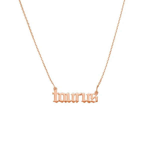 Gothic Taurus N/Ameplate Necklace