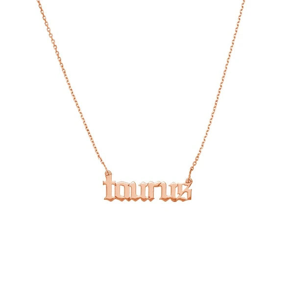 Gothic Taurus N/Ameplate Necklace