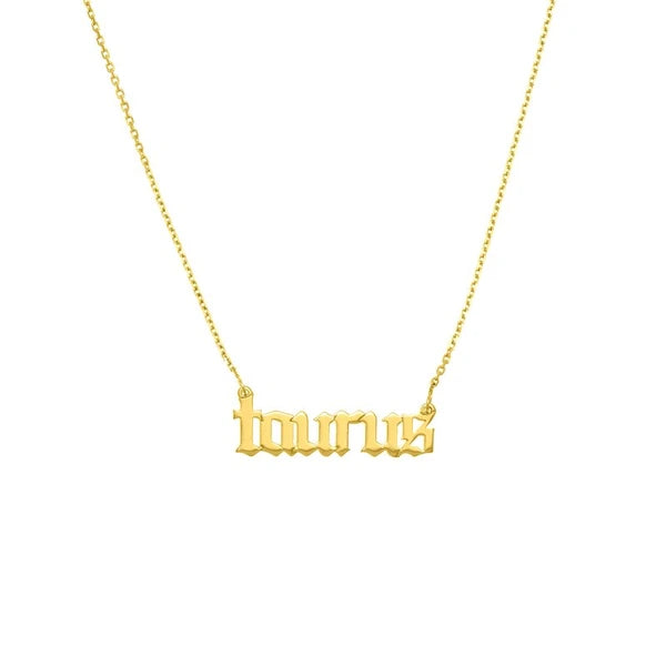 Gothic Taurus N/Ameplate Necklace