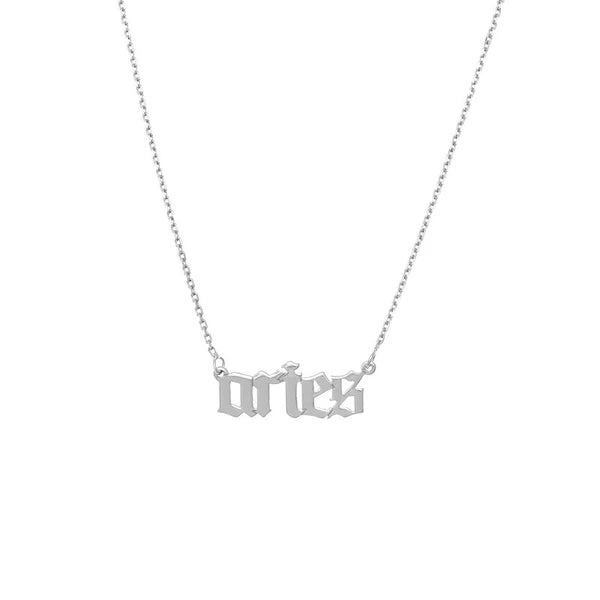 Gothic Aries N/Ameplate Necklace