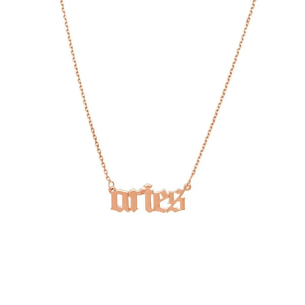 Gothic Aries N/Ameplate Necklace